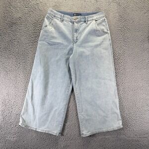 Democracy Ab Solution Jeans Womens 16 Blue Cotton Denim Wide-Leg Cropped Stretch